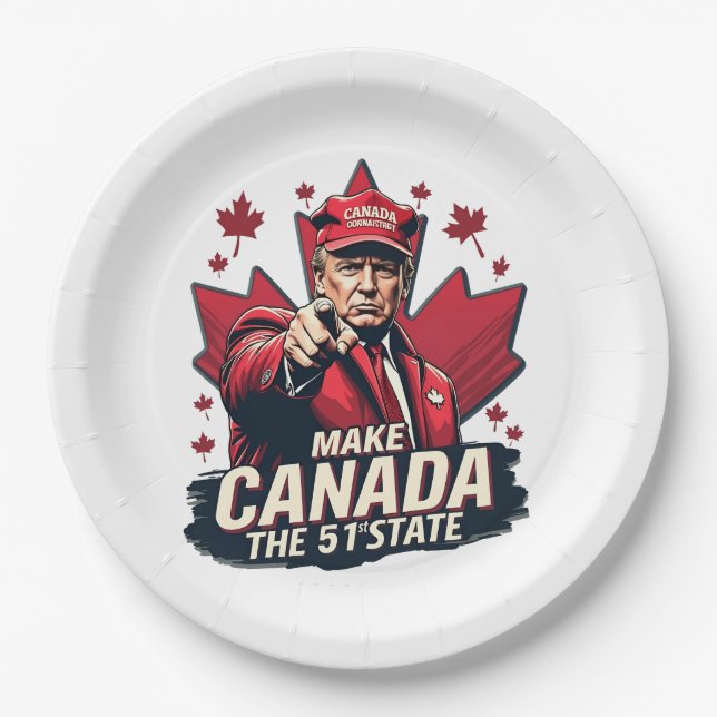 Kanada der 51. Staat Trump Kanadier Pappteller (Vorderseite)