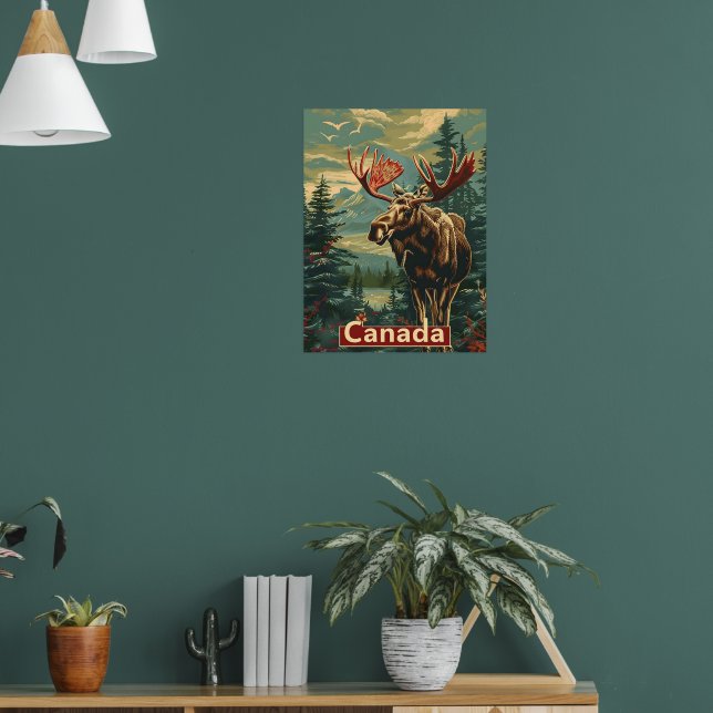 Kanada-Elch-Vintage Poster (Wohnzimmer 1)