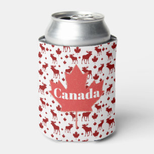 Kanada-Elche und Ahorn-Blatt-Bier cooler Dosenkühler