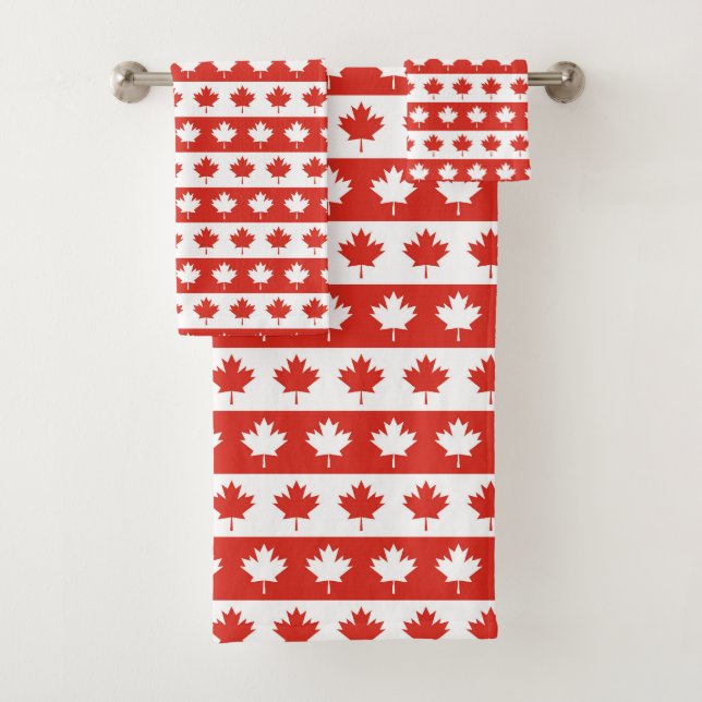 Kanada | Elegant Red Maple Leaf Badhandtuch Set (Insitu)