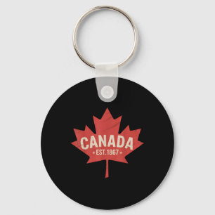 Kanada Est. 1867 Retro Ahornblatt Vintage Kanada D Schlüsselanhänger