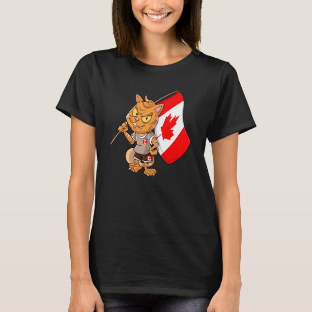 Kanada Fan Katze T-Shirt (Vorderseite)
