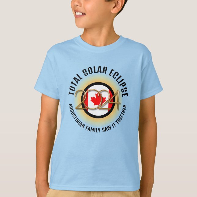 KANADA Flag 2024 INSGESAMT SOLAR ECLIPSE Blue Kids T-Shirt (Vorderseite)