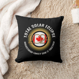KANADA Flag 2024 INSGESAMT SOLAR ECLIPSE Souvenir Kissen