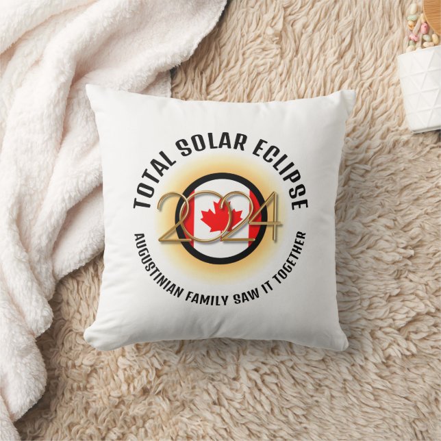 KANADA Flag 2024 INSGESAMT SOLAR ECLIPSE Souvenir Kissen (Decke)