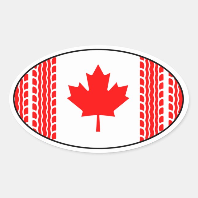Kanada Flag Ahornleaf Solidarność Kanadischer Last Ovaler Aufkleber (Vorderseite)