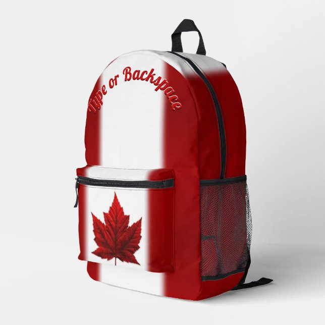 Kanada Flag Backpacks Custom Canada Mapsleaf Bag Bedruckter Rucksack (Rückseitige Ecke Rechts)