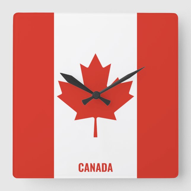 Kanada Flag Dazzzling Patriotic Quadratische Wanduhr (Vorderseite)