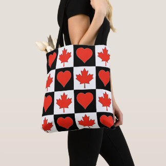 Kanada Flag Herzmuster Patriotic Kanadischer Prix Tasche
