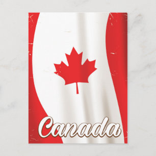 Kanada Flag Vintage Reiseplakat Postkarte