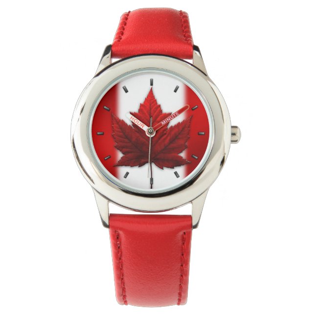 Kanada Flag Watch Canada Souvenir Wrist Watch Armbanduhr (Vorderseite)