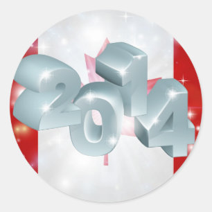 Kanada-Flagge 2014 Runder Aufkleber