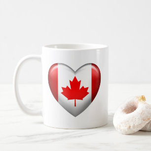 Kanada-Flagge 3D-Herzsymbol Kaffeetasse