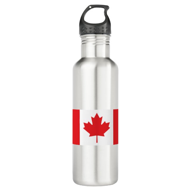 Kanada-Flagge Edelstahlflasche (Vorderseite)