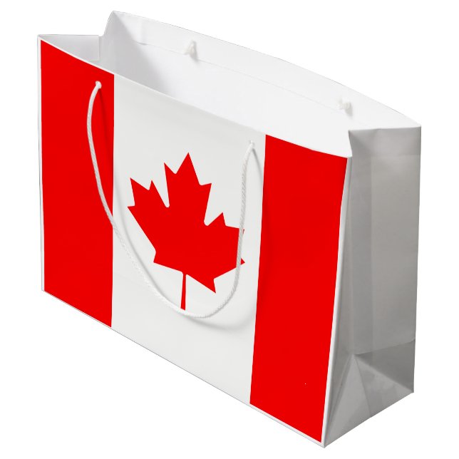 Kanada-Flagge Große Geschenktüte (Rückseite Schrägansicht)