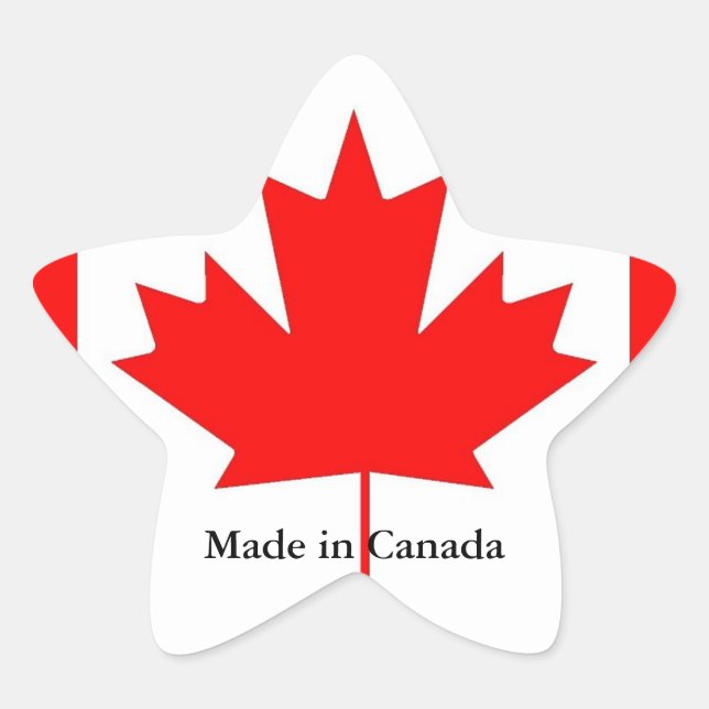 Kanada-Flagge, hergestellt in Kanada Stern-Aufkleber (Vorderseite)