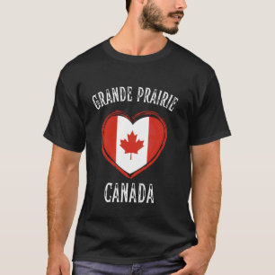 Kanada-Flagge Herz Grande Prairie Stadt T-Shirt