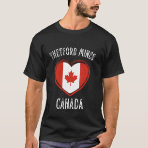 Kanada-Flagge Herz Thetford Mines Stadt T-Shirt