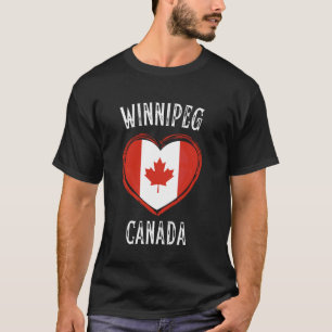 Kanada-Flagge Herz Winnipeg Stadt T-Shirt