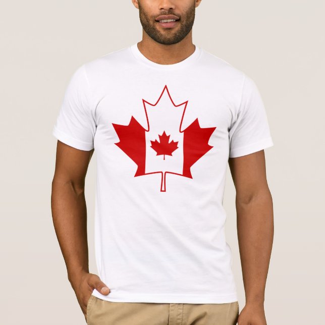 Kanada-Flagge im Ahornblatt - das weiße T-Shirt (Vorderseite)