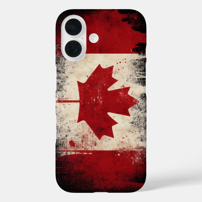 Kanada-Flagge iPhone 16 Hülle (Rückseite)