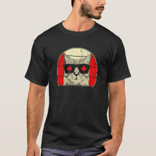 Kanada-Flagge Kanadische Katze Sonnenbrille Männer T-Shirt