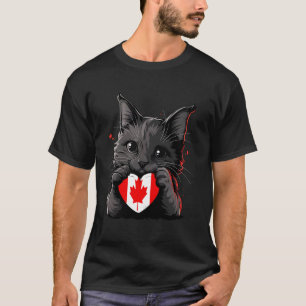 Kanada-Flagge Kanadischer Stolz Herz Katze Kanada T-Shirt