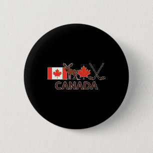 Kanada-Flagge Kanadisches Ahornblatt Hirsch Eishoc Button