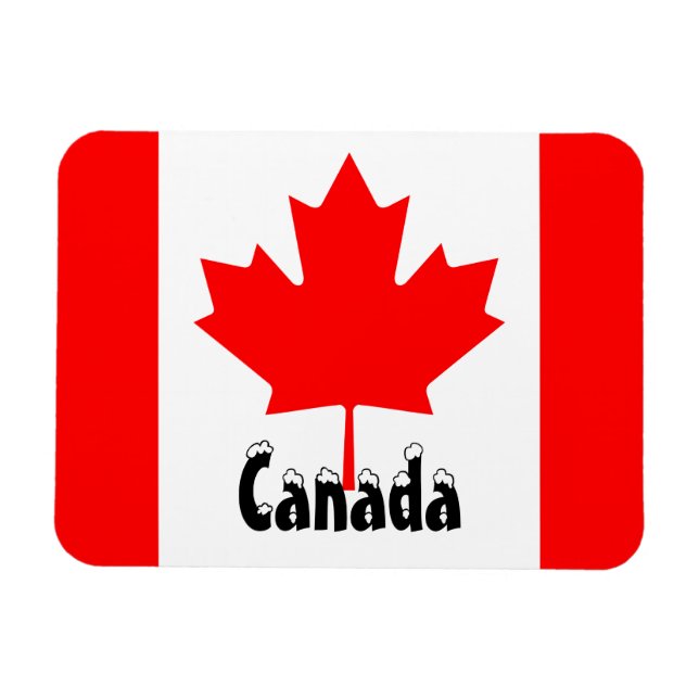 Kanada Flagge Kanadisches Colors Red White Maple L Magnet (Horizontal)