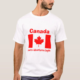 Kanada-Flagge + Karte + Text T-Shirt