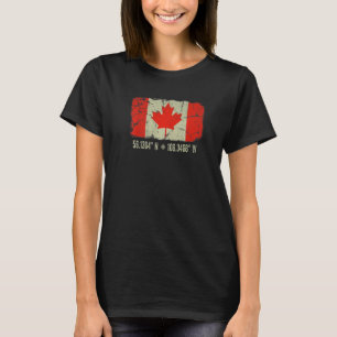 Kanada-Flagge Koordinaten Männer Frauen Kanadische T-Shirt
