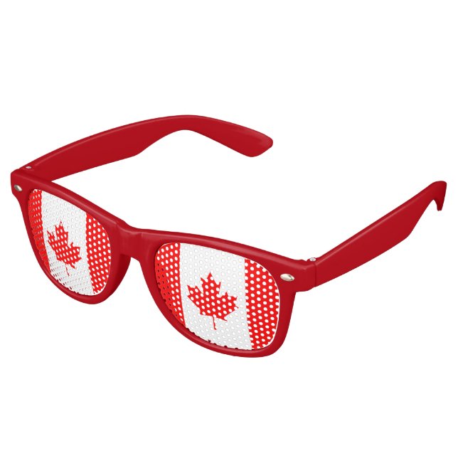 Kanada-Flagge Partybrille (Schrägansicht)