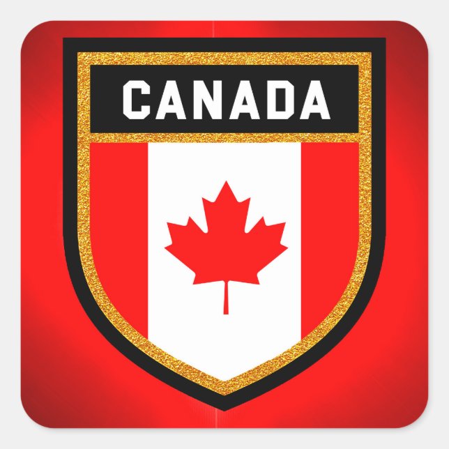 Kanada-Flagge Quadratischer Aufkleber (Vorderseite)