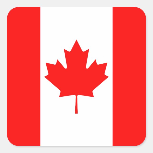 Kanada-Flagge Quadratischer Aufkleber (Vorderseite)