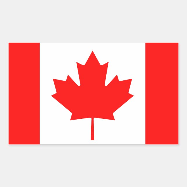 Kanada-Flagge Rechteckiger Aufkleber (Vorderseite)