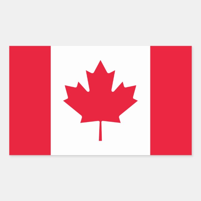 Kanada-Flagge Rechteckiger Aufkleber (Vorderseite)
