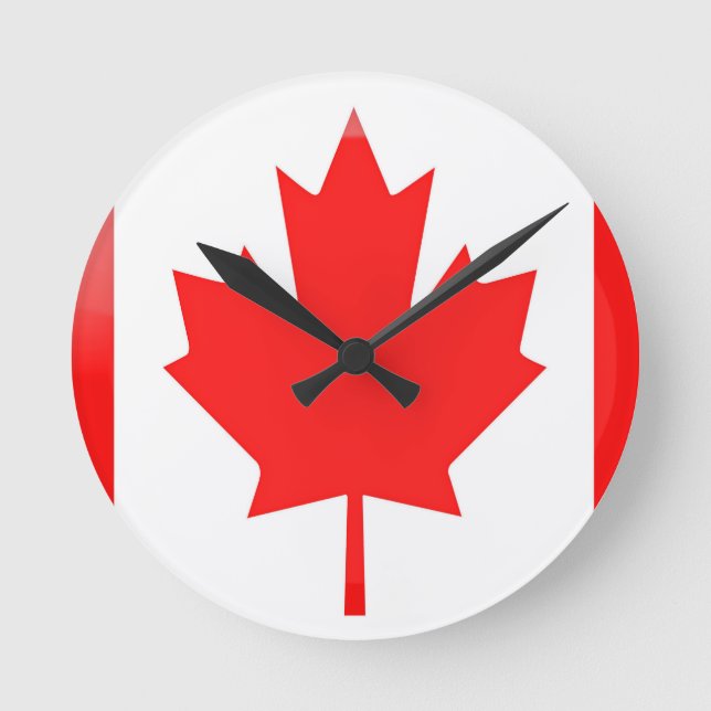 Kanada-Flagge Runde Wanduhr (Vorderseite)
