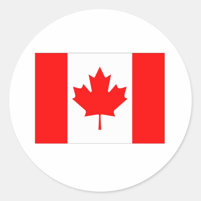 Kanada-Flagge Runder Aufkleber (Vorderseite)