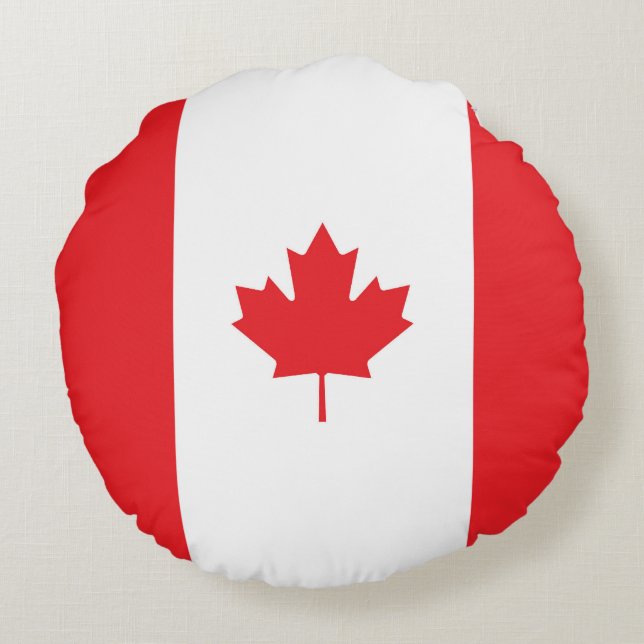 Kanada-Flagge Rundes Kissen (Rückseite)