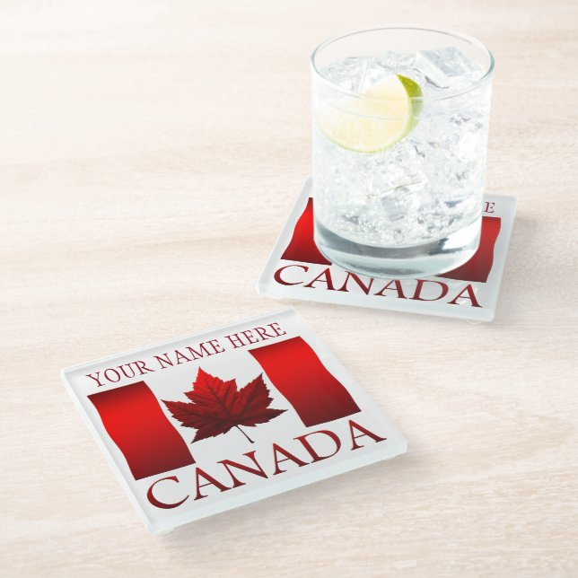 Kanada Flagge Souvenir Untersetzer Custom Canada U (Schrägansicht)