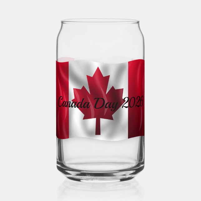 Kanada-Flagge Trinkwaren-Set Dosenglas (Rückseite)
