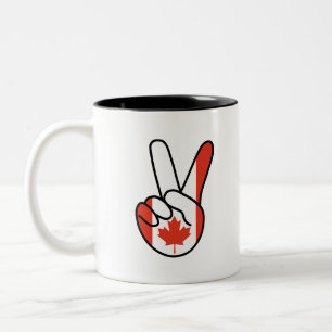 Kanada-Flagge / Unterzeichnung Zweifarbige Tasse