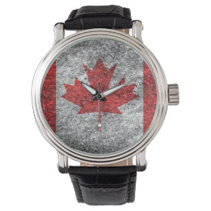 Kanada-Flagge Vintag Armbanduhr