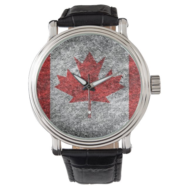 Kanada-Flagge Vintag Armbanduhr (Vorderseite)