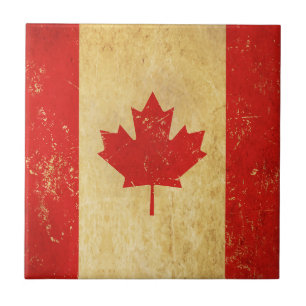 Kanada-Flagge Vintage-Design Keramikfliese