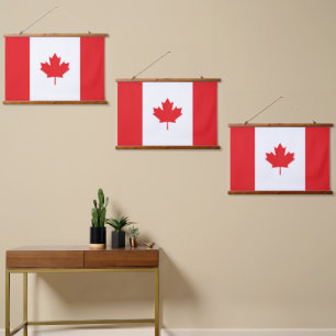 Kanada-Flagge Wandteppich Mit Holzrahmen