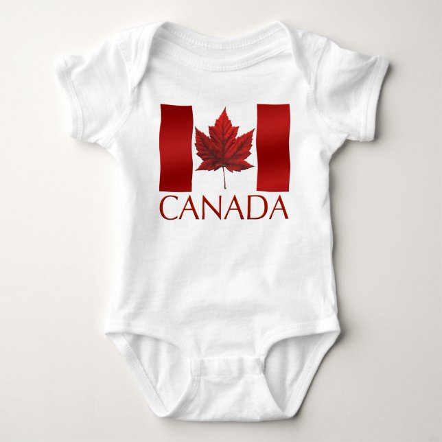 Kanada-Flaggen-Baby-Pullover-Kanada-Baby-Einteiler Baby Strampler (Vorderseite)