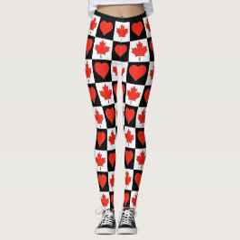 Kanada Flaggen Herzmuster Niedliches patentiertes  Leggings