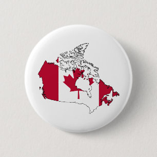 Kanada-Flaggen-Karte Größengleich Button