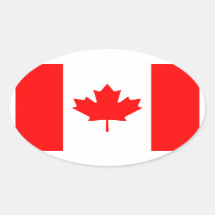 Kanada-Flaggen-Oval-Aufkleber Ovaler Aufkleber